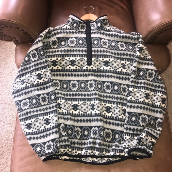 Ll Bean Vintage Mens Patterned Fleece 